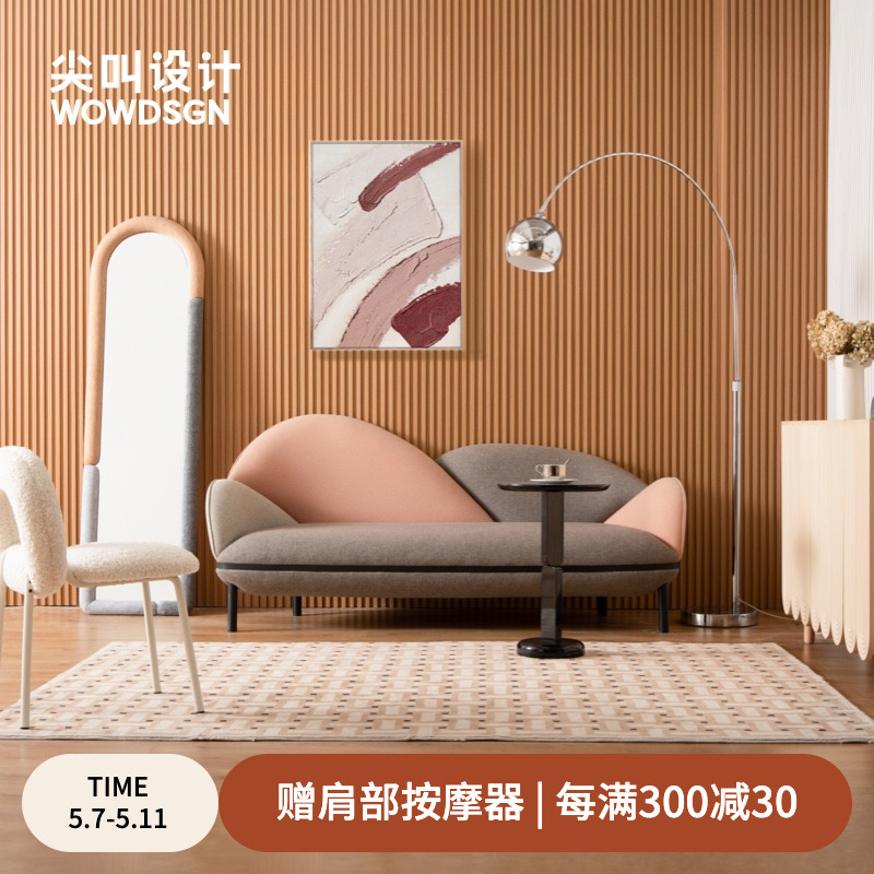 Scream design Cloud Shadow cloth Sofa Double Nordic Modern Living Room Small Family single combined light lavish with wind