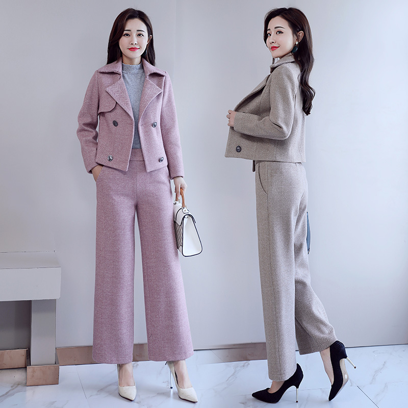 Early autumn 2019 new early autumn Xiaoxiangfeng celebrity temperament suit two-piece suit pants fashionable Western style woolen suit