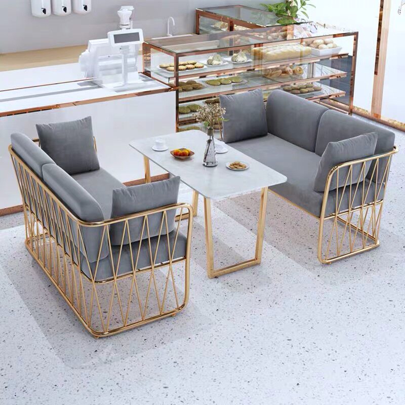 Dessert milk tea shop reception room table and chair combination coffee shop negotiation lounge area sofa double simple leisure card seat