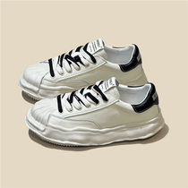 Han - shell head dissolves shoes and lightweight leather daddy shoes and thick - sole sports plate shoes