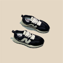 Heavy new tweet store owner left Waff Agan xie color piece thick soles and comfortable daddy shoes