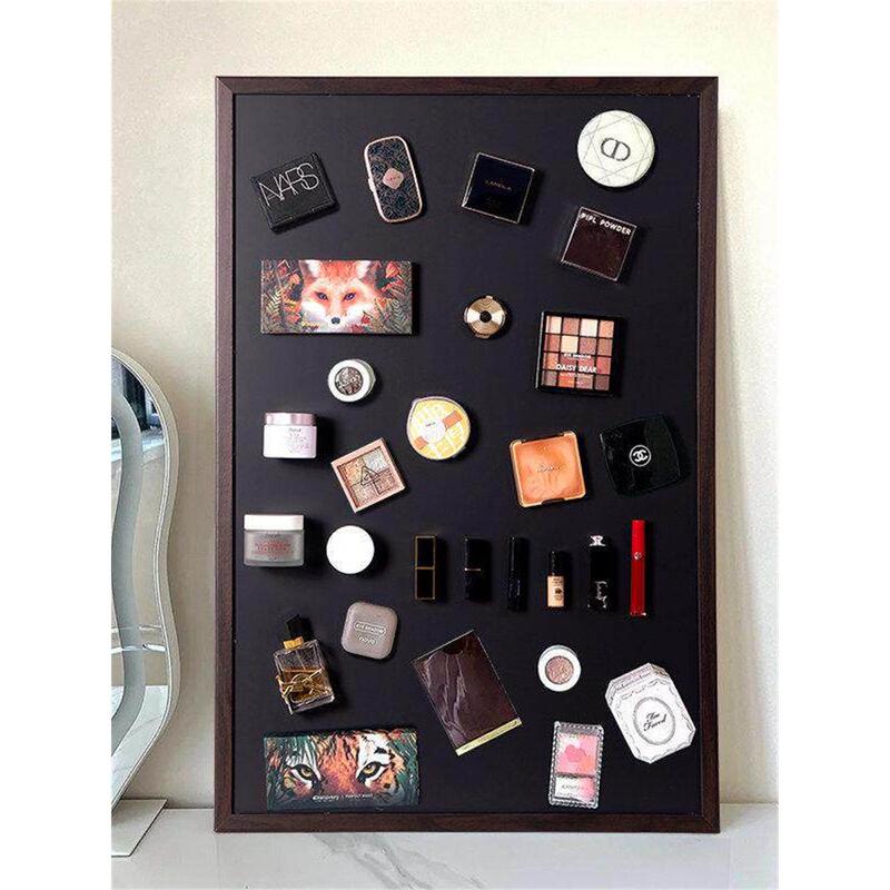 Cosmetic Display Board Magnetic Storage Rack Magnetic Refrigerator Sticker Display Board Magnetic Wooden Frame Blackboard Storage Rack