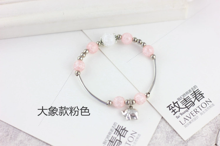 Lucky Lotus Heart Bursting Blue Crystal Bracelet Nữ Dễ thương tươi Hàn Quốc Đơn giản Sinh viên Yim Sen Bracelet vòng hồ ly