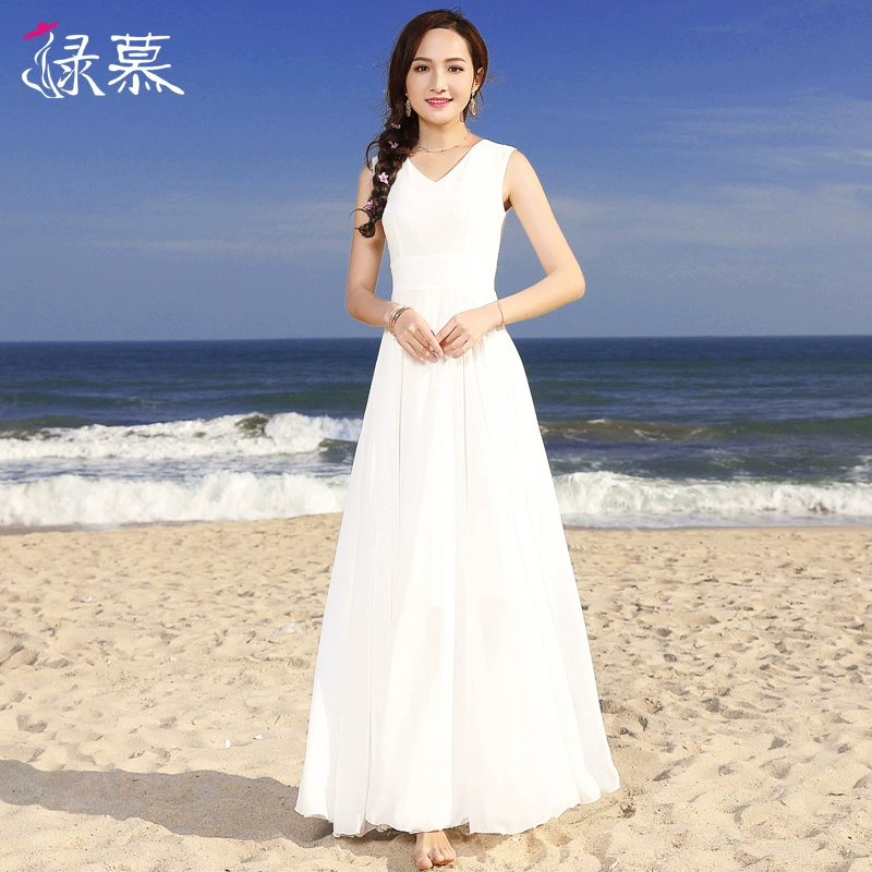 Lumu 2021 tính khí tự tu luyện là mỏng và dài váy bohemian váy phụ nữ mùa hè với váy voan lớn cổ tích - váy đầm