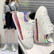 Summer womens shoes autumn 2021 New luminous white shoes female thick soled air cushion sports casual shoes Joker board shoes tide