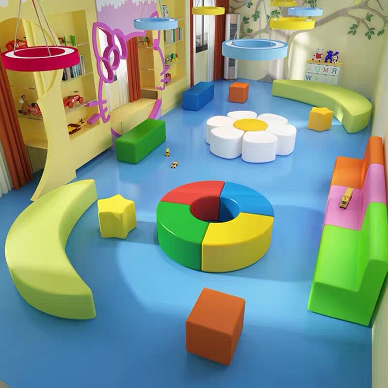 Art training class organization kindergarten school hall children's rest area arc-shaped creative leisure sofa combination