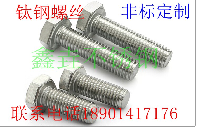 Manufacturer direct sales DIN933 titanium outer hexagonal bolt titanium screw M16 * 30-120 non-standard to do