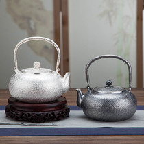 Yunnan 999 sterling silver kettle handmade a silver teapot beam pot large capacity household silver pot tea ceremony