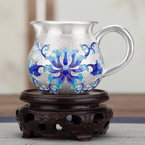 Sterling silver justice cup enamel color justice cup large tea divider tea sea tea leak tea filter set tea filter set
