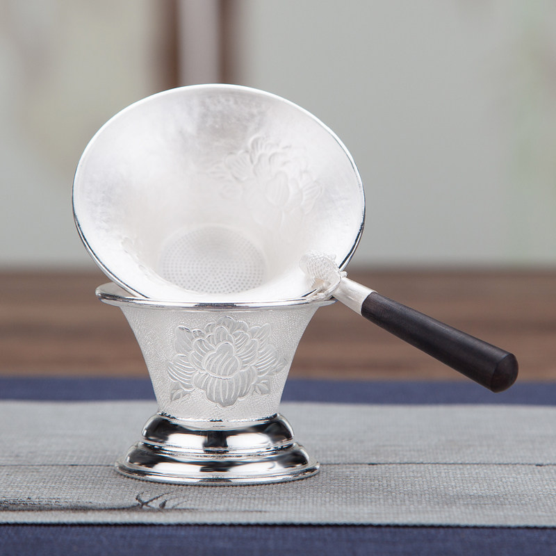 Pure silver with wood Leaking Tea Drain Handmade Kyu Tea Leaking Tea Road Accessories Utilita Tea Filter Tea Filter