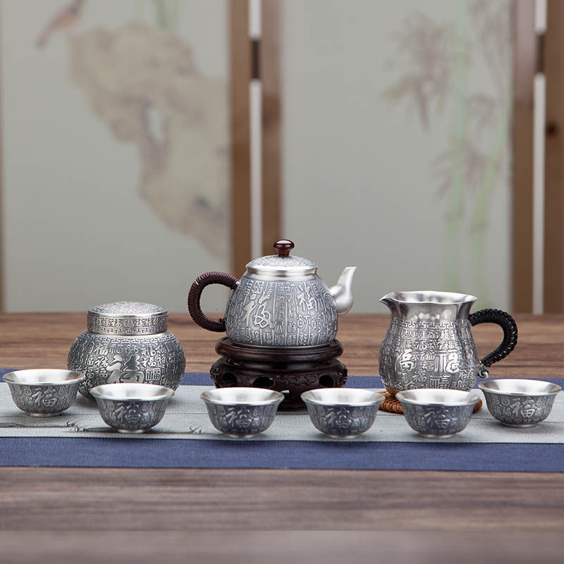 Seiko silver pot 999 hand - made teapot kung fu household silver pot tea gel heart through BFYunnan silver teapot