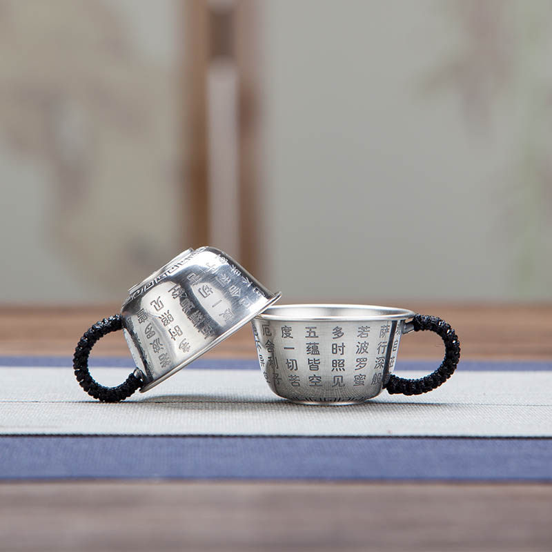 Pure Silver Kung Fu Tea Cup 999 Silver Tea Cup Mirror Hearts Via Small Tea Cup Silver Water Cup Silver Lip Cup Silver Small Tea Bowl Tea Bowl