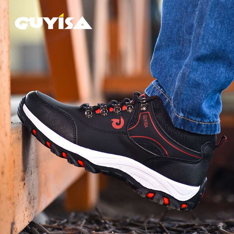 Guysa labor insurance shoes men's steel head light and comfortable summer models anti-smashing anti-stab penetration breathable safety steel plate work