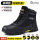 Men's labor protection shoes, winter high-top anti-smash and stab-proof belt steel plate steel toe cowhide plus velvet insulated construction site work shoes