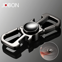 jobon fingertip gyro stainless steel keychain mens waist hanging simple car key ring pendant custom lettering