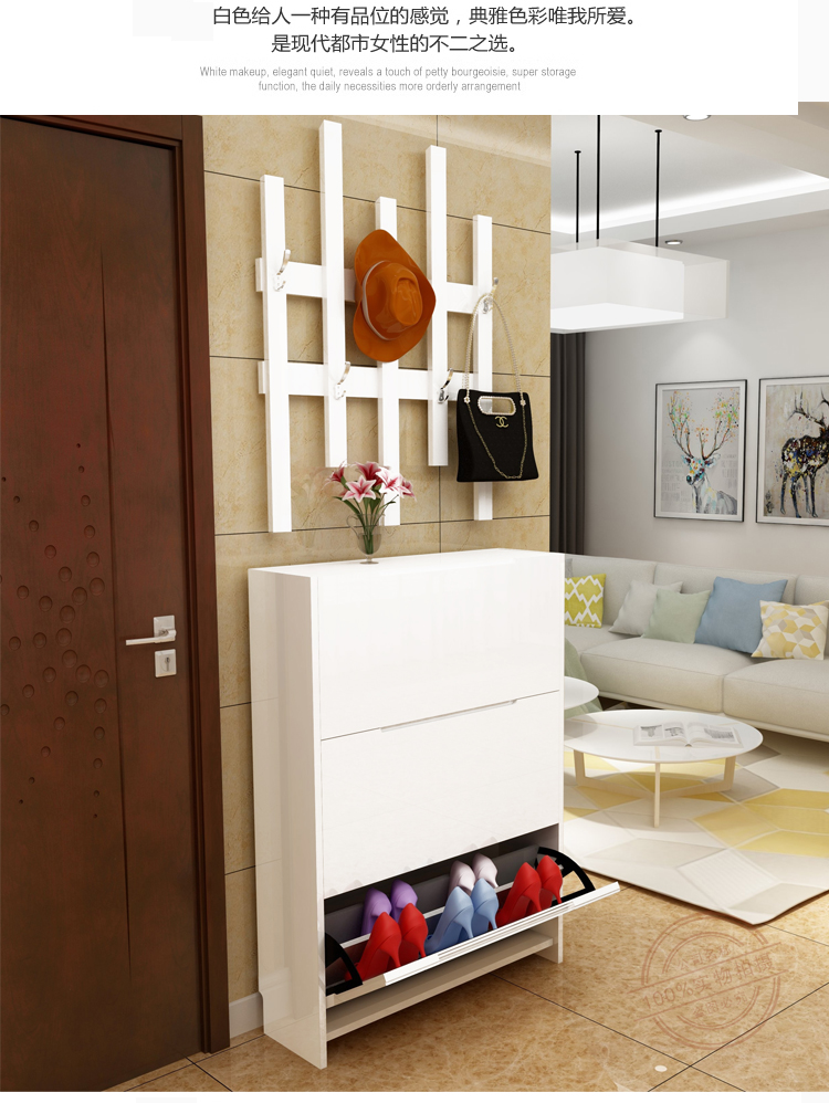 Hiện đại nhỏ gọn mỏng giày giày cửa đỉnh lối vào sảnh ngoài nhà đơn giản giày tủ 17cm - Buồng tủ 3 buồng