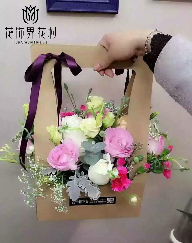 Fold Stack Flowers Packaging Gift Box Floral Furnishing Flowers Gift Bags Accessories Flower Shop Special Hand Flower Basket