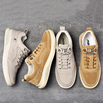 Foreign Trade Outlet Mens Shoes Break Code Pick Up Clear Cabin Light Soft Bottom Tooling Shoes Genuine Leather Casual Board Shoes Add Suede Sneakers