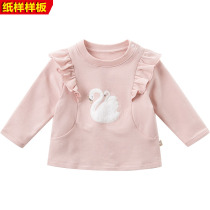 Girl Long Sleeve Casual Beating Undershirt Paper Sample Female blouses Jacket Hooded Sweatshirt Spring Autumn 1: 1 Cut Drawings