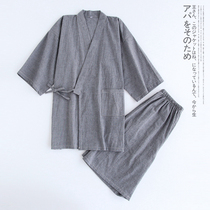 Day-style short sleeve men washed pure cotton kimono and pyjamas summer shorts Home clothes big codes Very flat and thin sweat steamed clothes