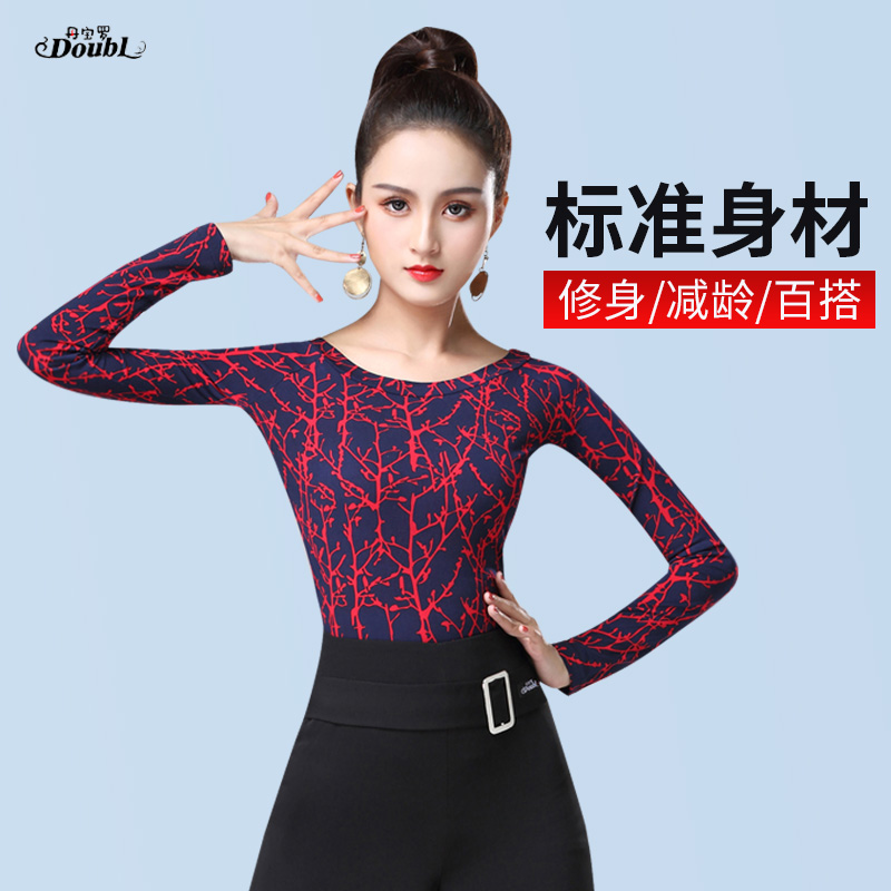 Dampel Rollo Dancer Costume Blouses Women Long Sleeves Dancing Clothes Morden Dance Wear to the social dance dress new