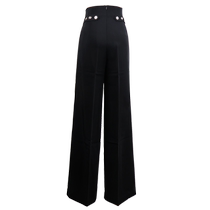 Danbaoluo National Standard Dance Pants Womens High Waist Black Modern Dance Practice Pants Straight Leg Dance Pants Jitterbug Dance Pants