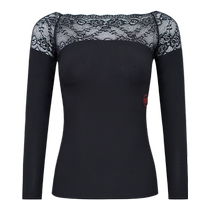 Danbaoluo ballroom dance practice clothes elegant lace splicing slim-fitting pas de deux costumes womens dance tops long sleeves