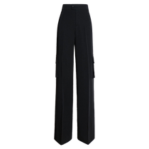 Danbaoluo professional Latin dance pants pocket pants womens new high waist ballroom dance practice dance pants loose standard dance