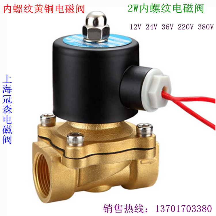 2W internal thread solenoid valve brass inner thread solenoid valve water solenoid valve thread solenoid valve DN25