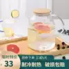 Japanese-style glass cold water kettle set Heat-resistant flower tea pot cool white open explosion-proof cup Household simple large capacity kettle