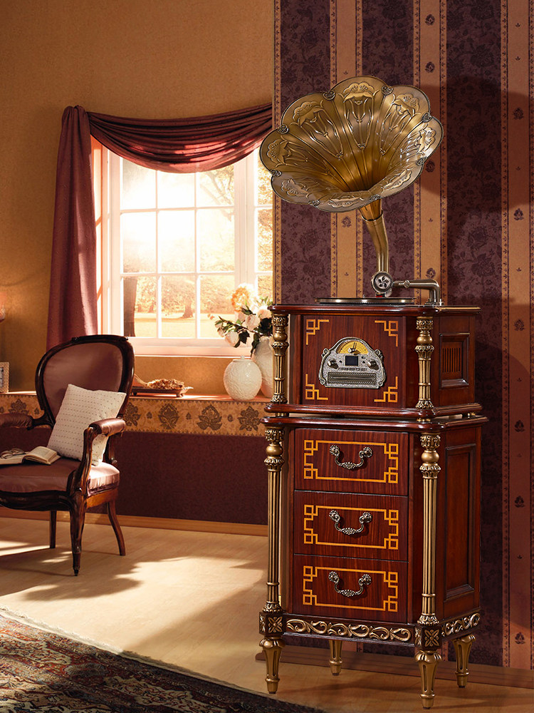 Inheritance family gramophone New Chinese household living room vintage vintage audio Nostalgic pure copper vinyl record player