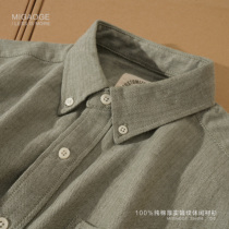 (Boutique)Spring 2021 mens thickened dark pattern army green casual shirt personalized homemade cotton long-sleeved shirt