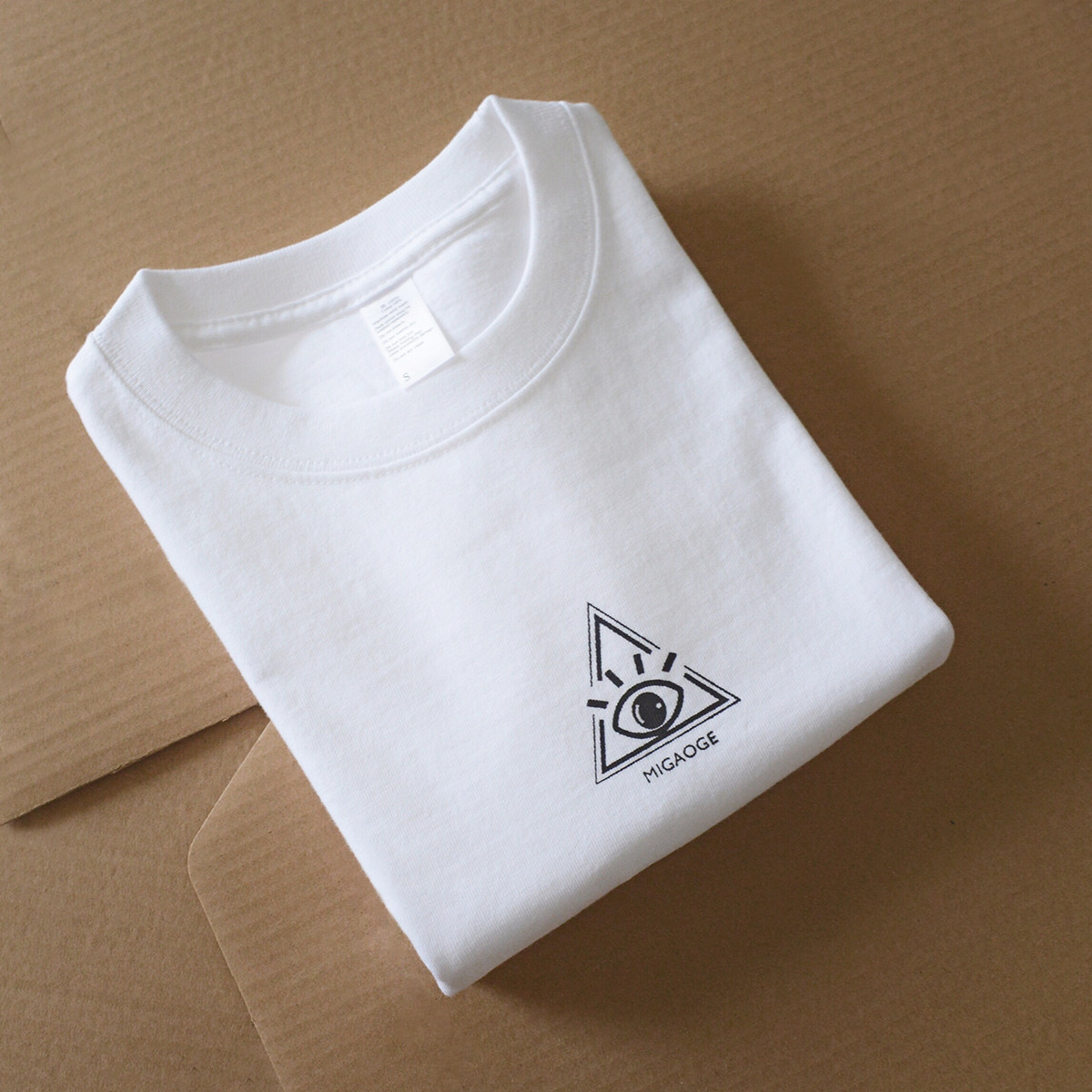 (Eye of Horus) original 270g-pound male and female straight cylinder Seamless Pure Color Printed Long Sleeves Bottom T-shirt