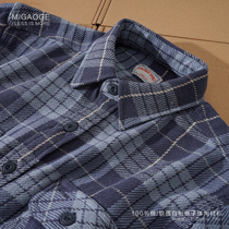 2021 spring homemade blue plaid cotton mens soft casual shirt with British loose shirt