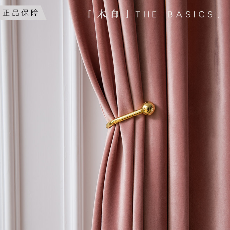 2021 new dogwood pink curtain swan velvet cloth bedroom princess style modern blackout light luxury living room