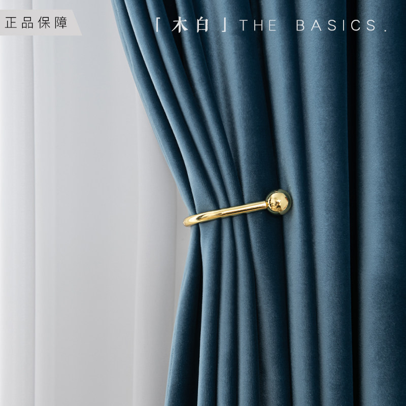 Curtains 2021 Nordic simple modern light luxury velvet blue blackout living room luxury high-end flannel new