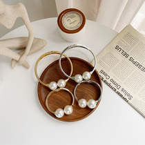 Simple curtain straps without punching spring metal pearl curtain buckle model living room bedroom (one set)