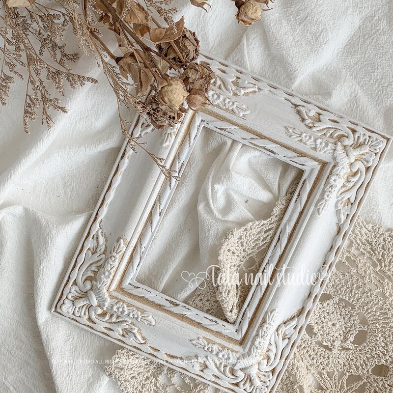 Nail Art Photo Props, Retro Baroque Imitation Plaster Photo Frame, Wearable Nail Photography Arrangement, Decorative Ornaments, Background