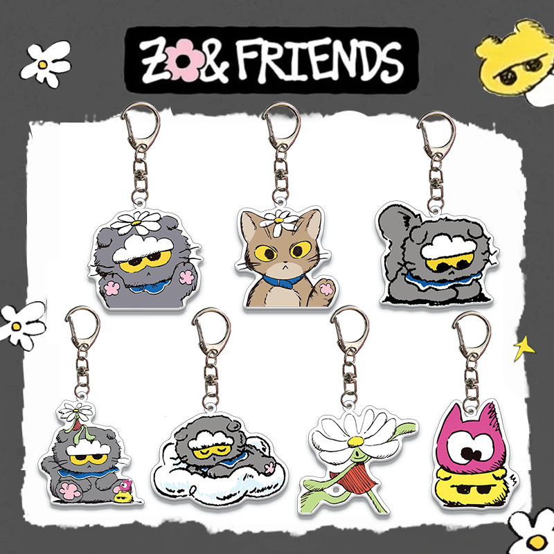 G-Dragon Zoa Pop-Up Collaboration Keychain Acrylic Pendant Gd Cartoon Doll Backpack Accessory Gift