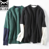 Зеленый утепленный зимний трендовый удерживающий тепло свитер, высокий воротник, коллекция 2021, в корейском стиле