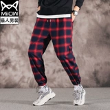 Демисезонные штаны, брендовые шахматы, свободный крой