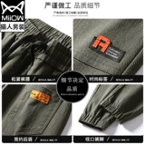 Мужские демисезонные утепленные трендовые штаны, в корейском стиле, оверсайз