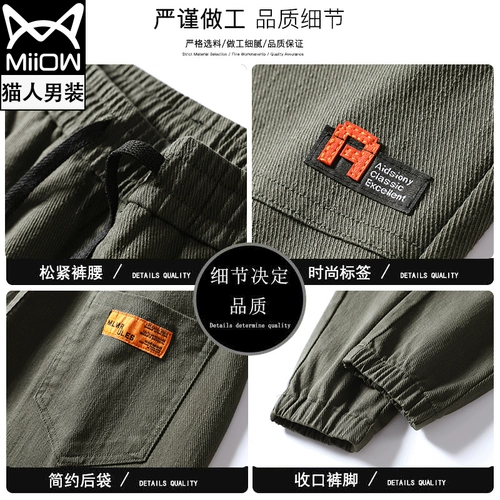 Мужские демисезонные утепленные трендовые штаны, в корейском стиле, оверсайз