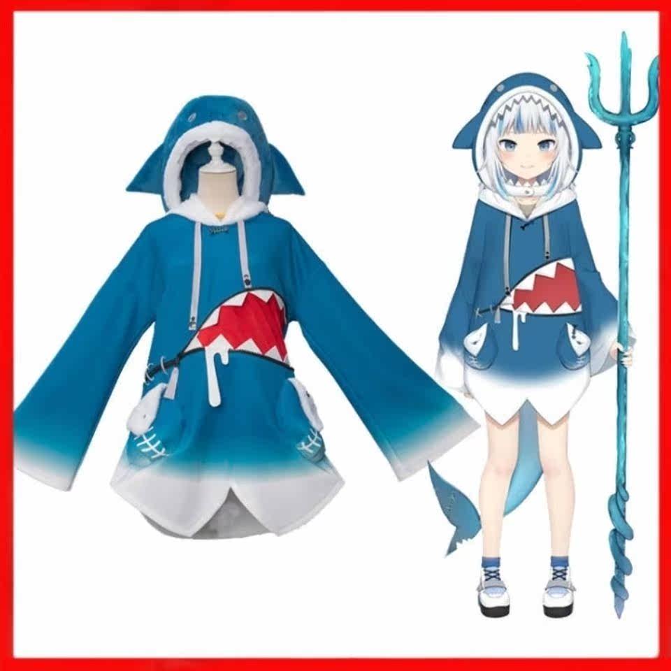 Hololive Vtuber Virtual Anchor Sooo-Gula Shark COSPLAY Costume Women Cartoon Costumes