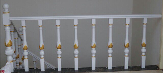 Gull Rabbit Gull Stairs Solid Wood Plus Coarse Carved Columns Baking Lacquered Beech Wood Armrest Guardrails Complete Set Red Oak Open Lacquer