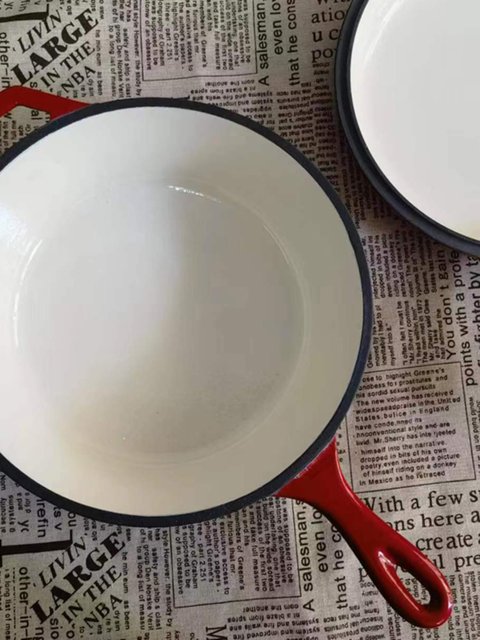 Thickened Cast Iron Baking Pot, Stew Pot, Soup Pot, Dual-Purpose Pot, Non-Coated Enamel Cast Iron Pot, Same Model as Luoji, for Oven Use