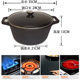 Original Export Cast Iron Stew Pot, Large Capacity, Thickened Deep Soup Pot, Suitable for Gas and Induction Cookers, Double-Ear Cast Iron Pot