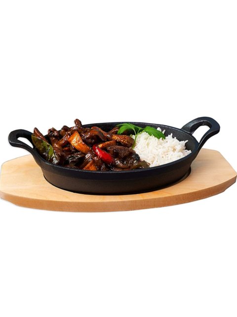 Oval Fish Frying Pan, Baked Rice Pot, Cast Iron Pan, Uncoated Frying Pan, Oval Frying Pan, Fish Frying Pan, Double-Ear Baking Pan
