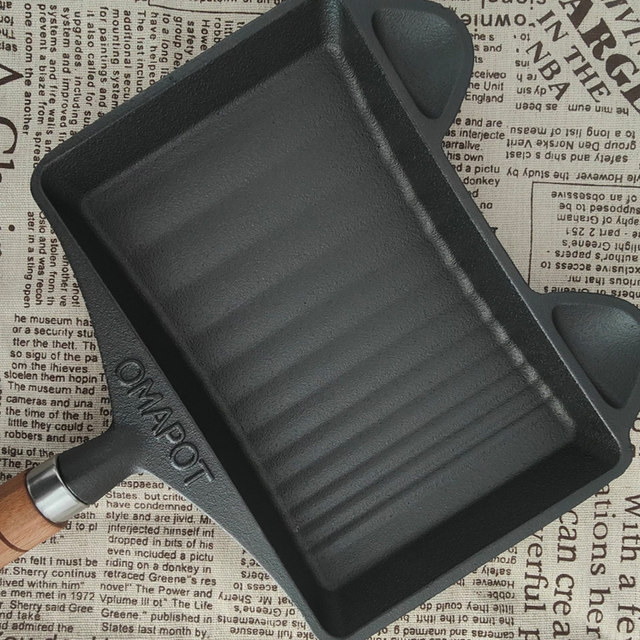 Foreign Trade Surplus Cast Iron Tamagoyaki Pan Without Coating, Cartoon Omelette Pan, Flat-Bottomed Pan, Square Omelette Pan