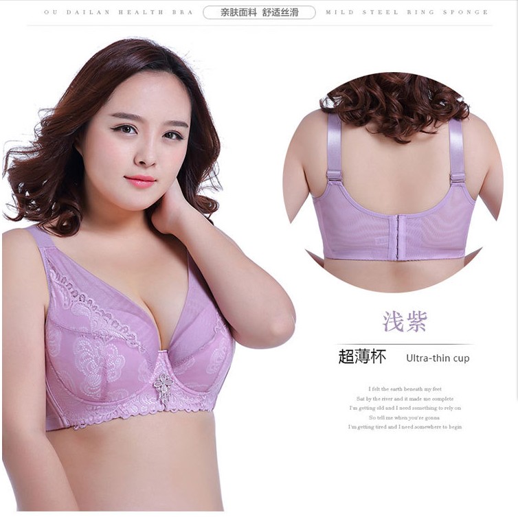 Mỡ MM cộng với phân bón XL bra siêu mỏng cúp ngực lớn khoe ren nhỏ tụ tập đồ lót bra cup lớn DEF áo lót nữ